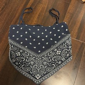Garage dark blue bandana top